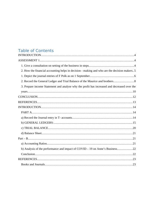 Report On Business Transactions And Financial Statements