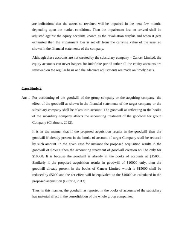 Accounting Treatment Of Goodwill And Revaluation Of Assets