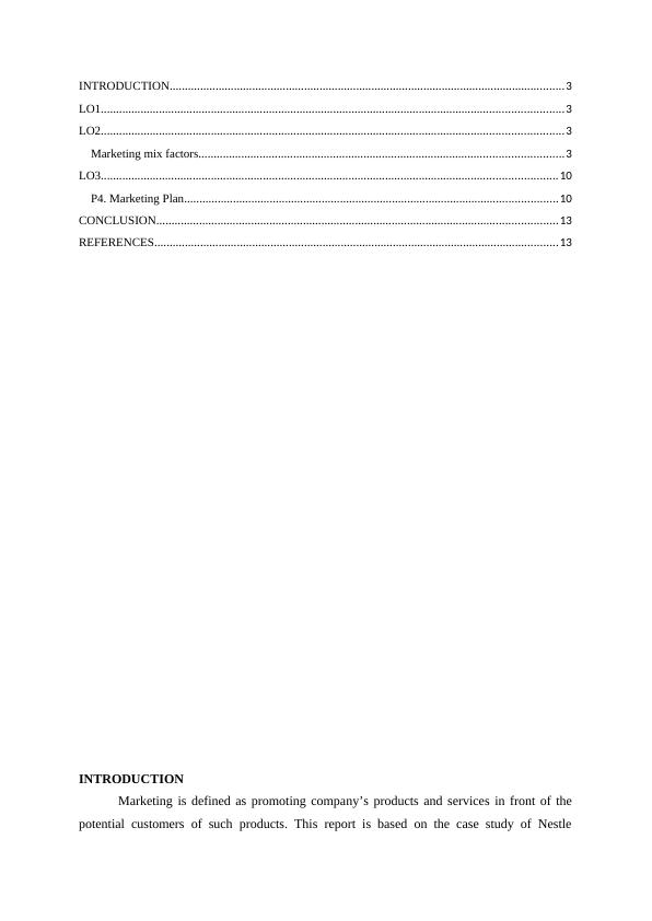 Marketing Essentials Nestle Company Case Study Desklib