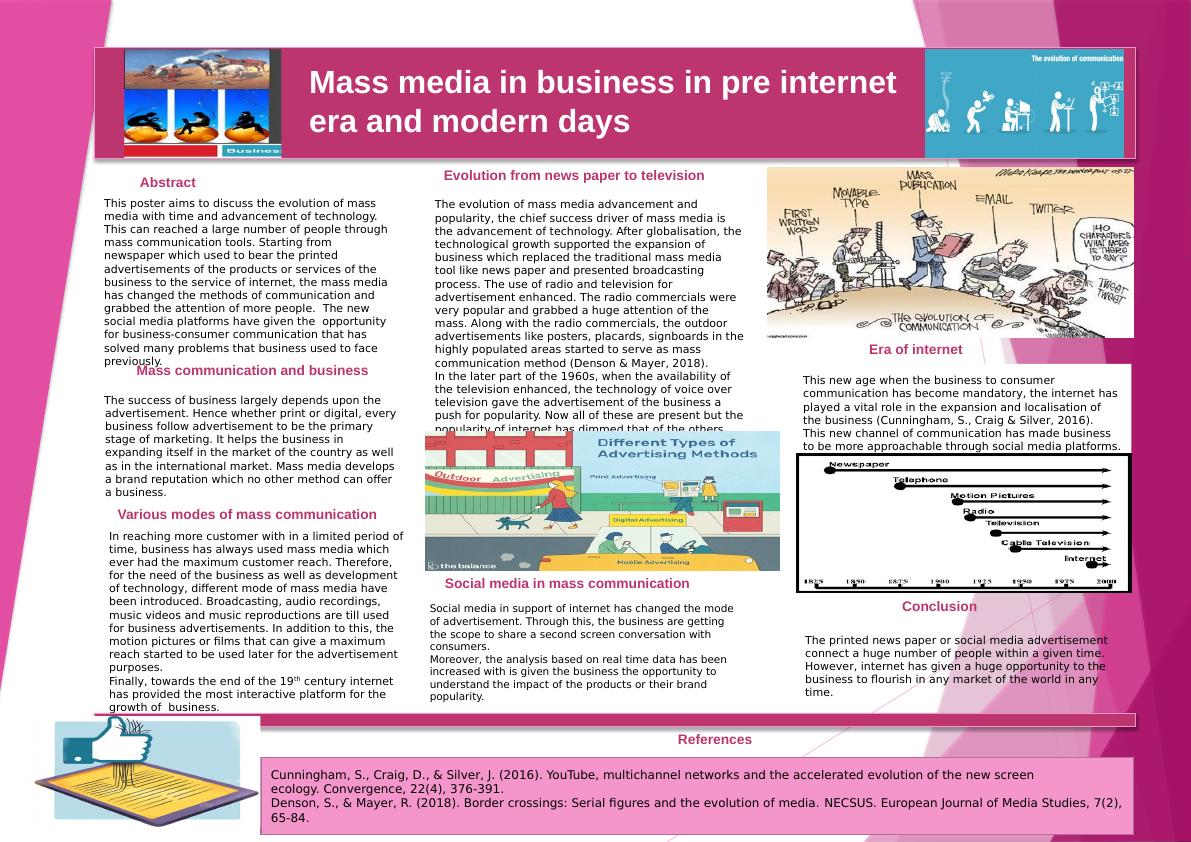 Evolution Of Mass Media In Business Pre Internet Era And Modern Days