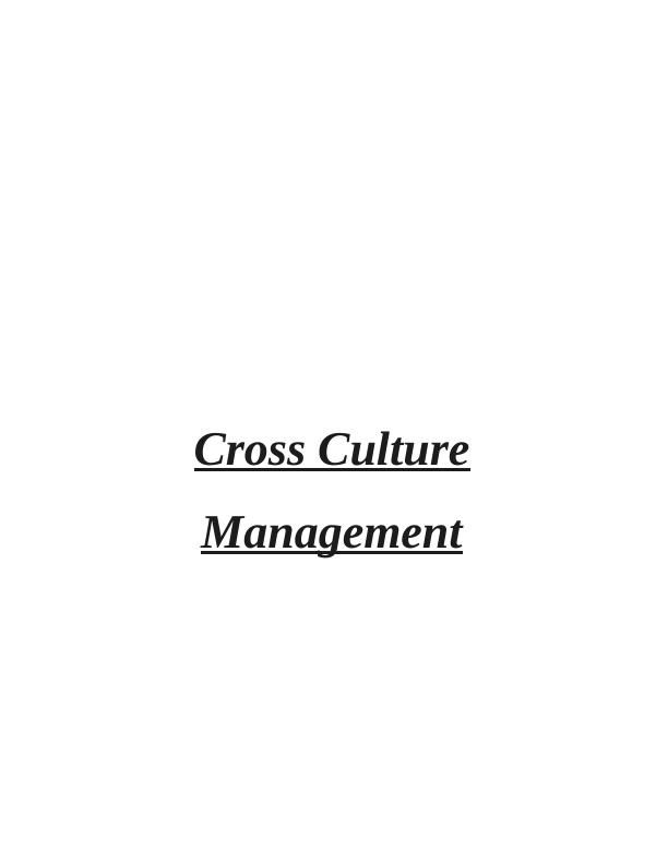 Cross Culture Management Solved Assignment