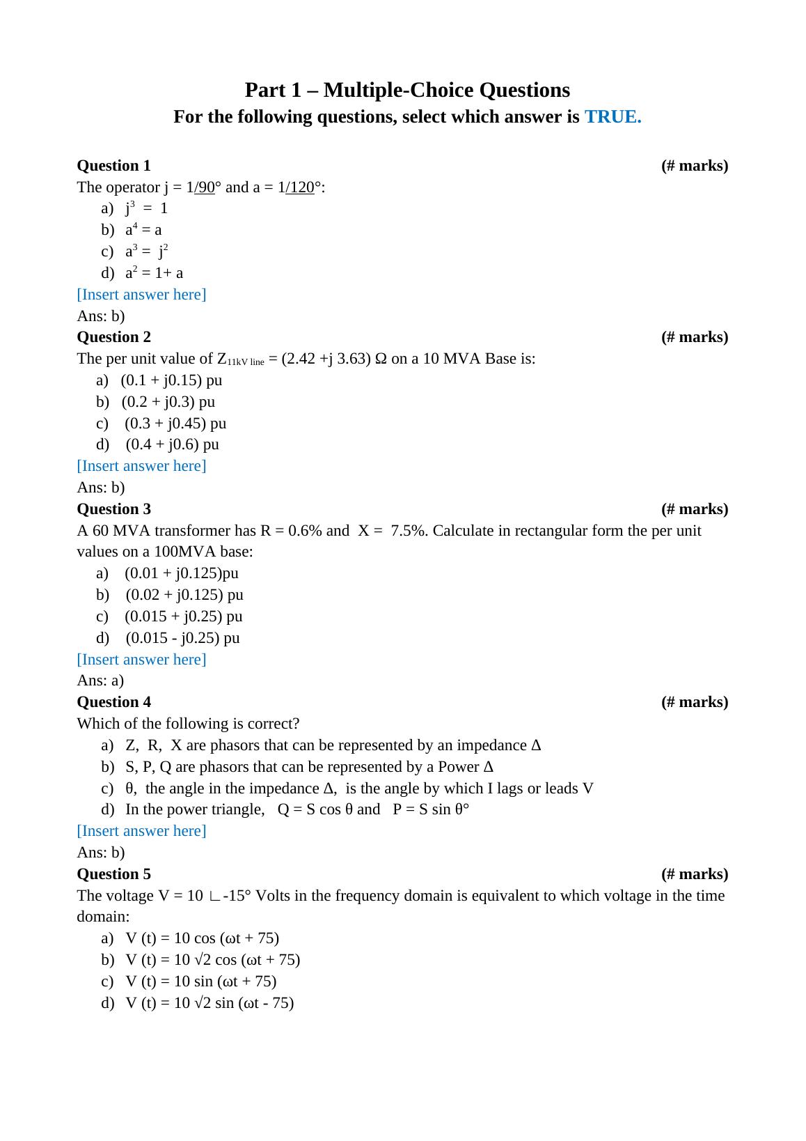 Assignment Multiple Choice Questions