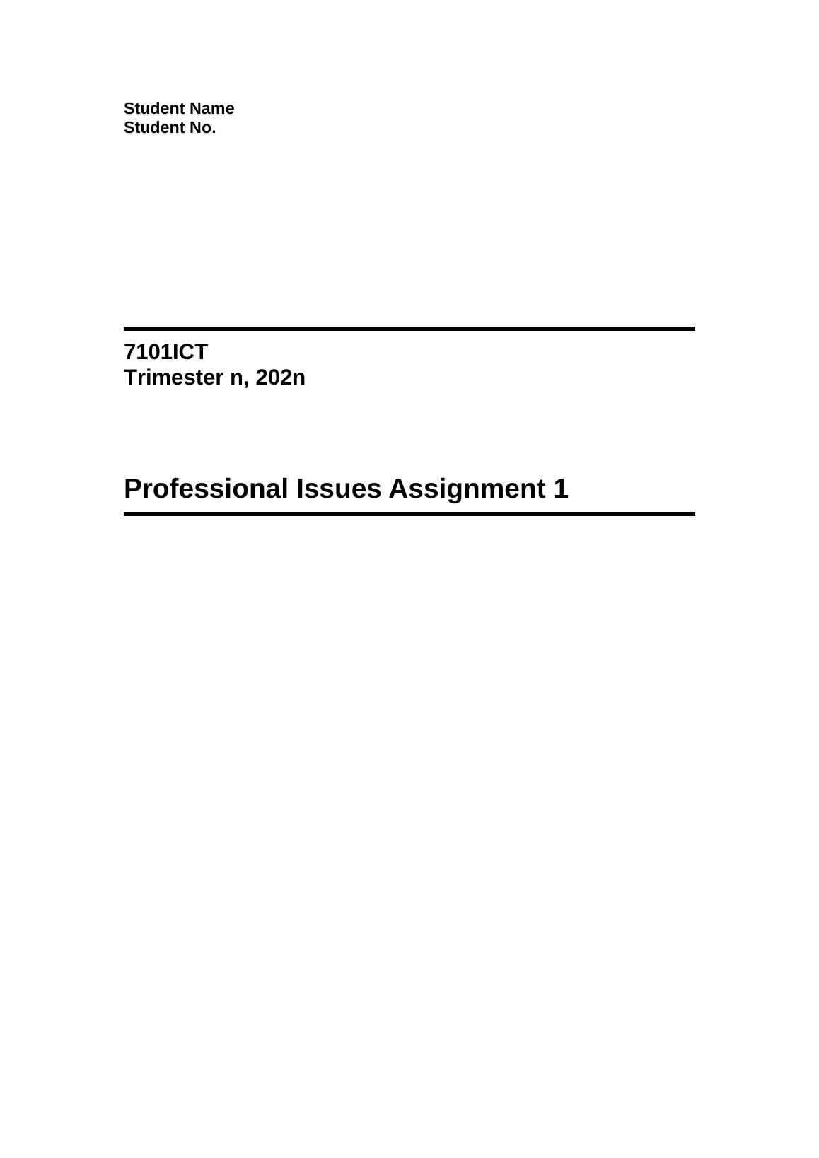 Professional Issues Assignment Reports