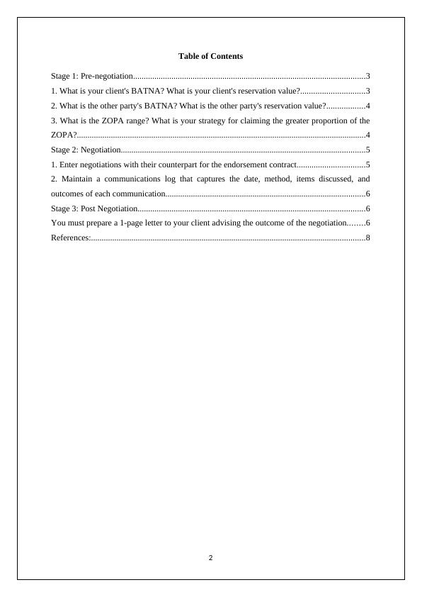 Negotiation Role Play Summary Desklib