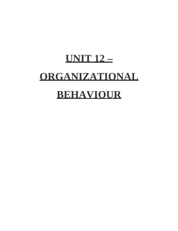 Organisational Behaviour And Its Impact On Performance Enhancement