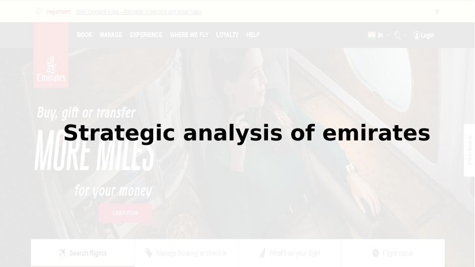 Strategic Analysis Of Emirates Pestle Porter S Five Forces