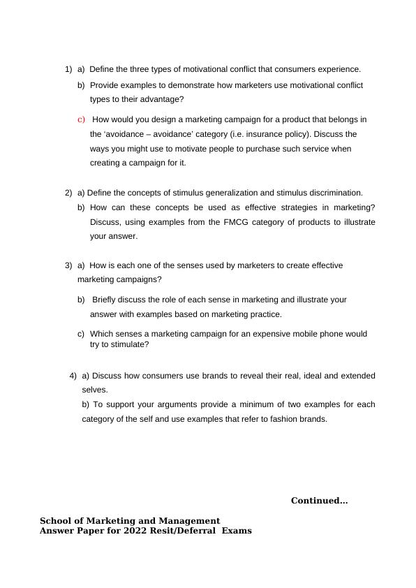 5006MKT Consumer Behaviour Exam April 2022 Coventry University_2