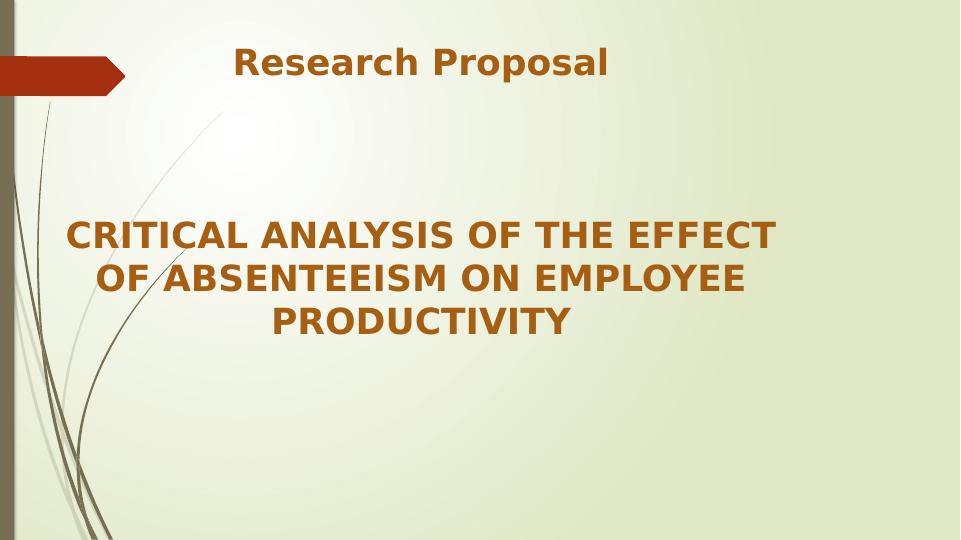 thesis on employee absenteeism