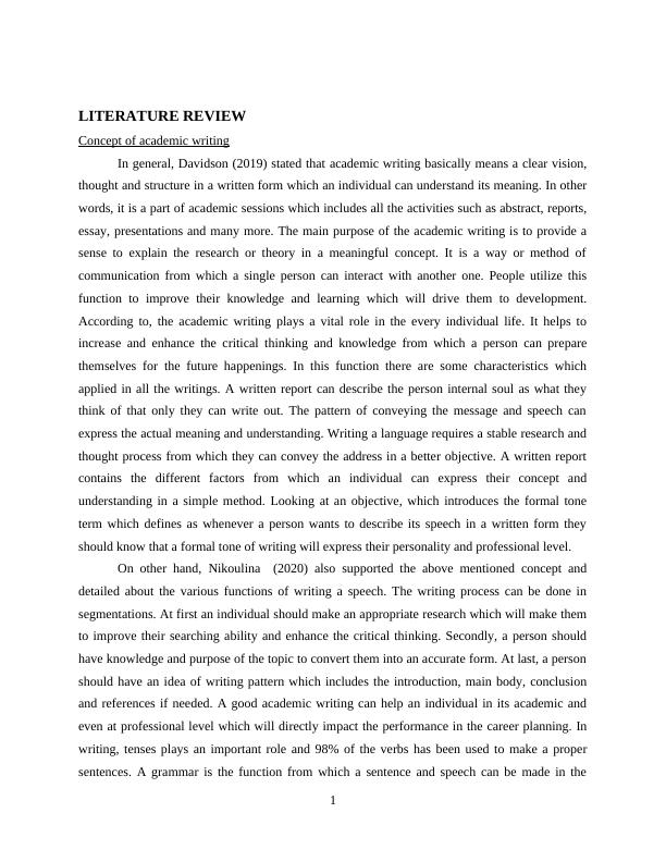 written communication skills literature review