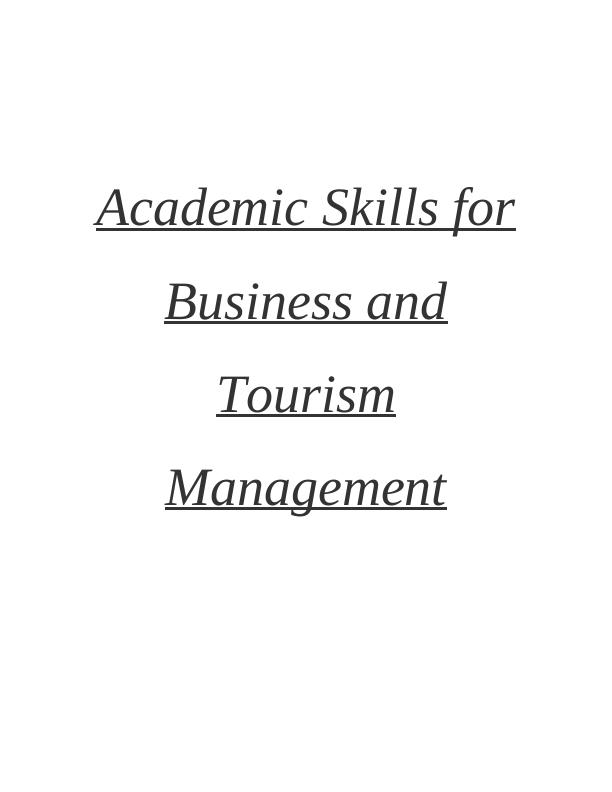 academic skills for business and tourism management essay