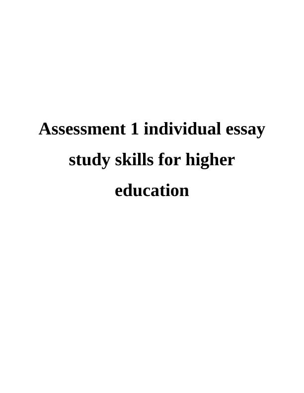 study skills for higher education essay