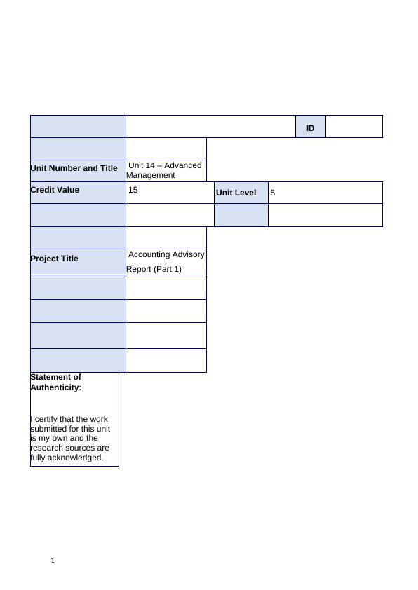 Accounting Advisory Report Benefits Of Accurate Financial Reporting 