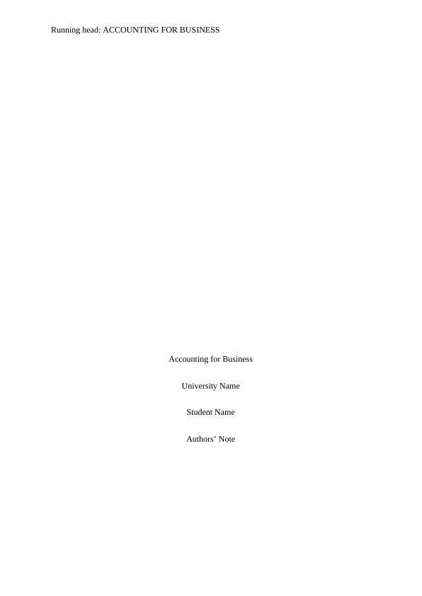 Accounting for Business: Analysis of Financial Standing of National Australian Bank_1