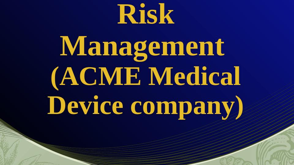 acme corporation case study risk management
