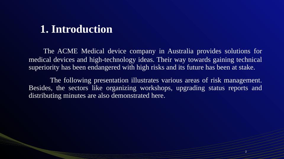 acme corporation case study risk management