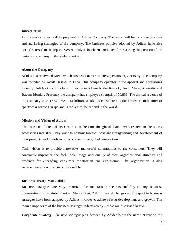 Report on Adidas Company: Business and Marketing Strategies_3