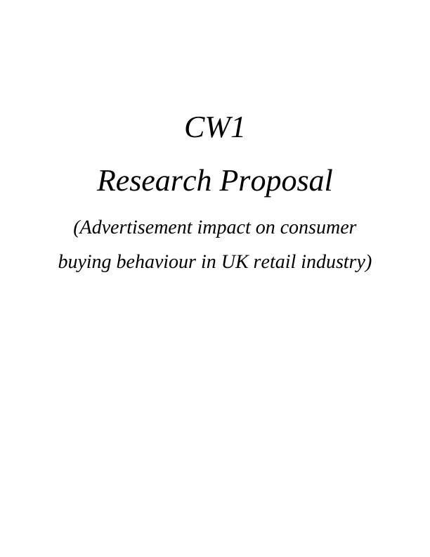 impact of advertising on consumer buying behaviour research proposal