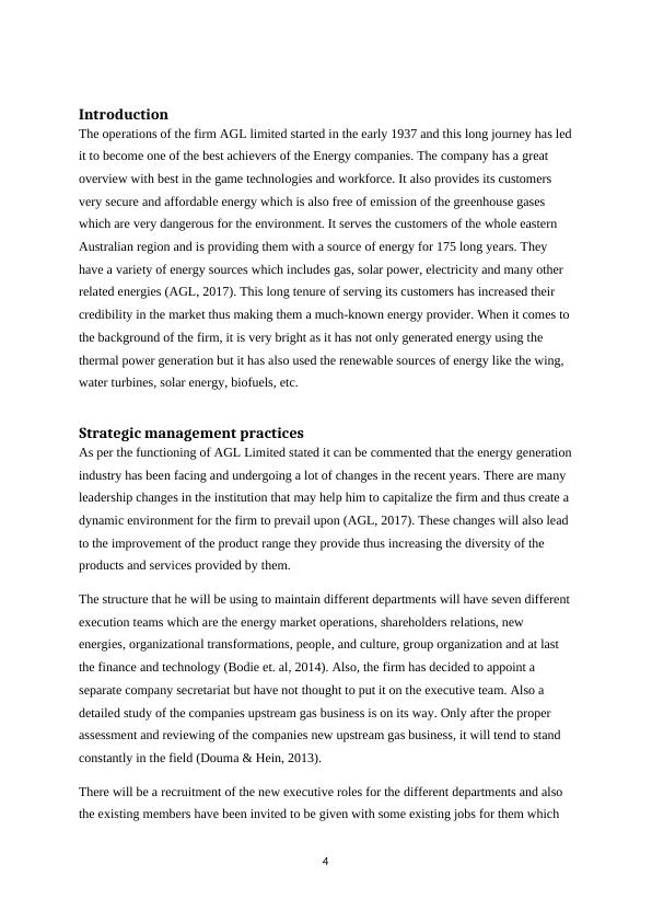 Strategic Management Practices of AGL Energy Desklib