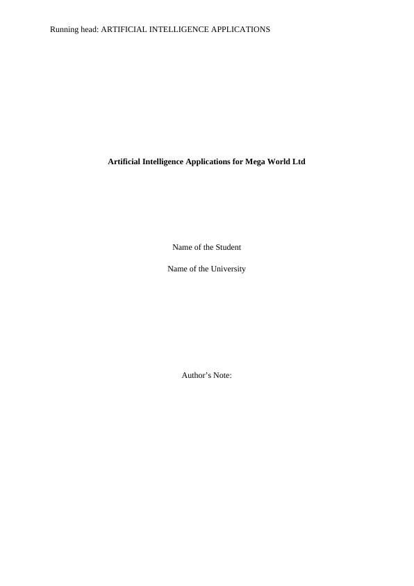Artificial Intelligence Applications for Mega World Ltd_1
