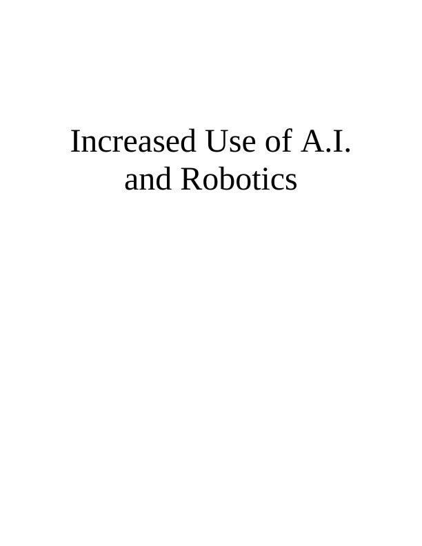 Increased Use of A.I. and Robotics in Manufacturing and Tourism Industries_1