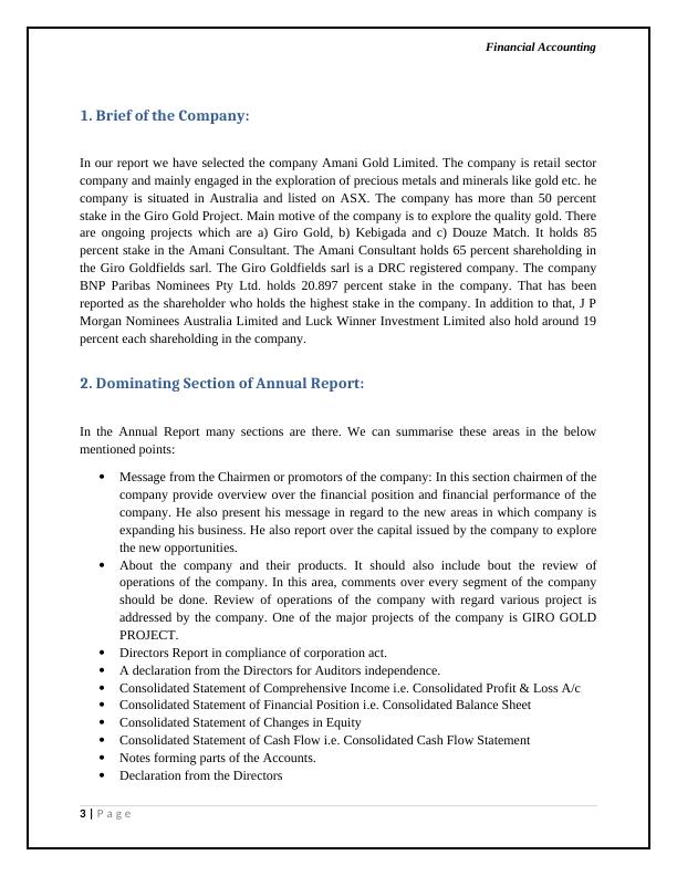 Financial Accounting: Analysis of Amani Gold Limited's Annual Report_3