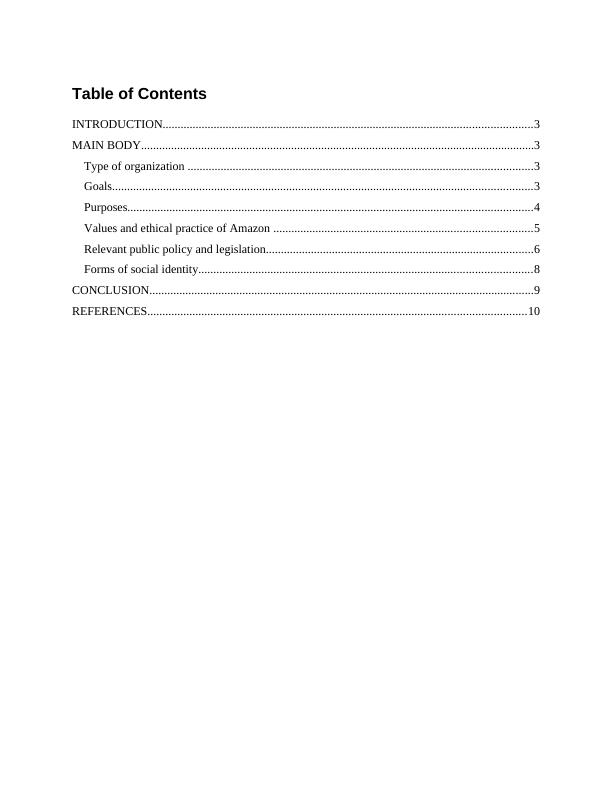 Amazon's Organizational Structure, Goals, Values, and Social Identities