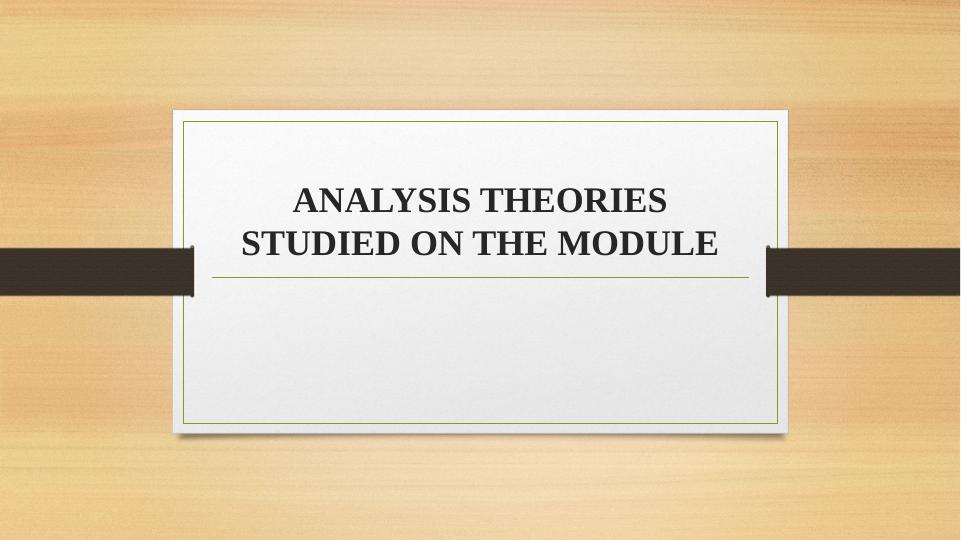Analysis Theories Studied on the Module - Desklib_1