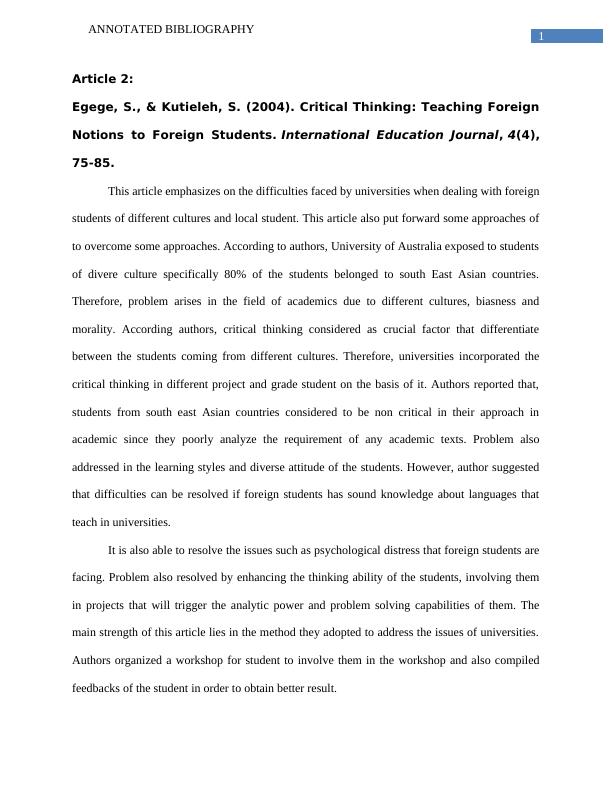 Annotated Bibliography on Critical Thinking in Education and Society_2