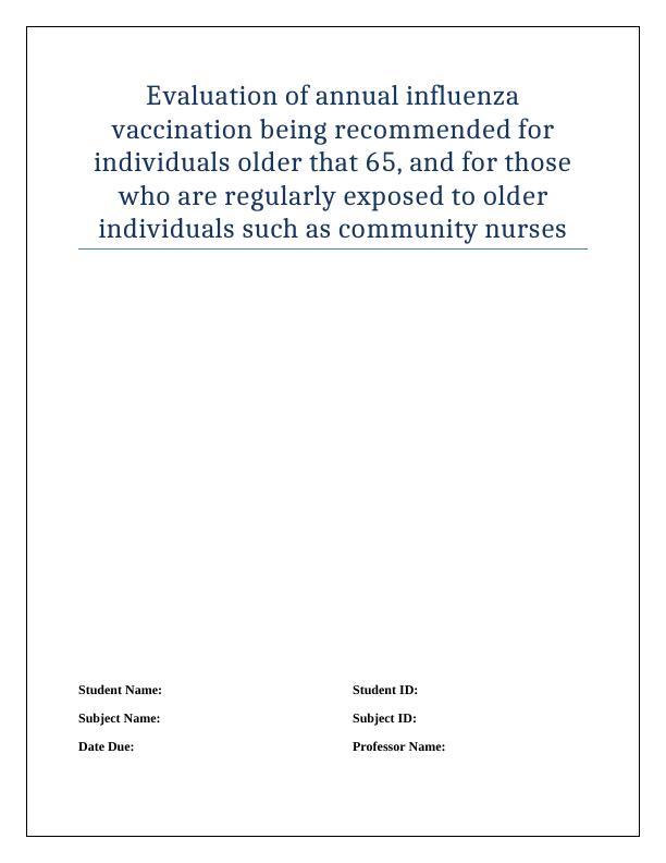 Evaluation of Annual Influenza Vaccination for Older Adults and Community Nurses_1
