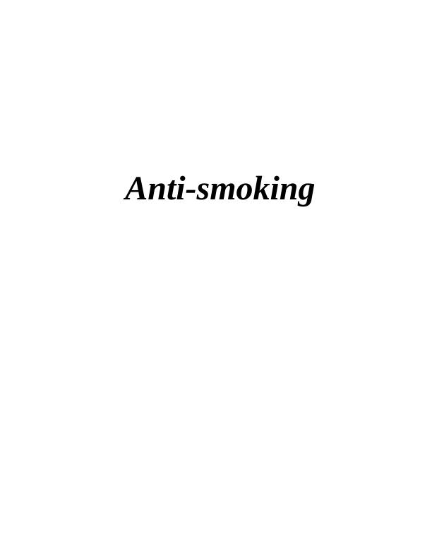 National Anti Smoking Campaign in Australia: A Health Promotion Approach_1