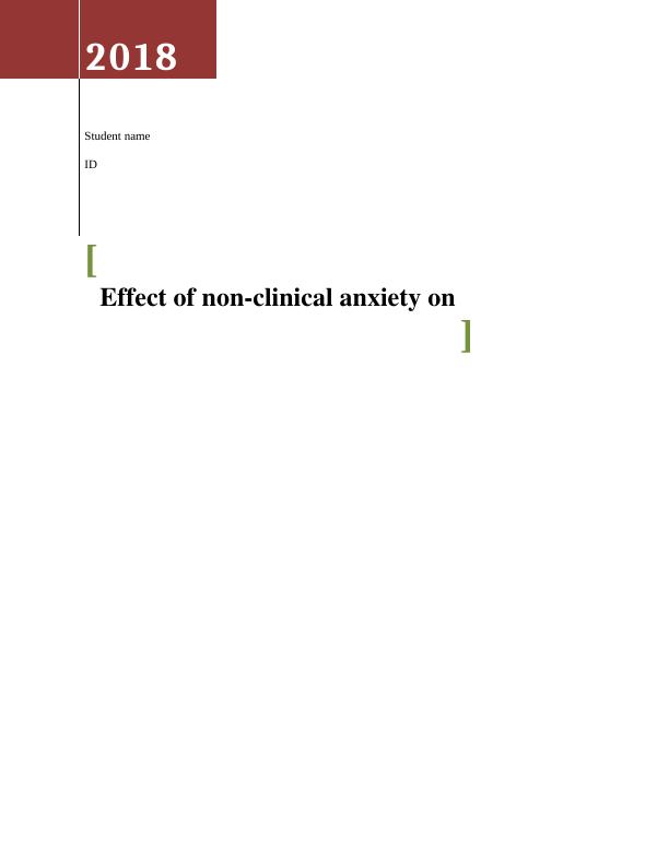 Effect of non-clinical anxiety on reaction time and information processing speed using Simple and Choice RT tests_1