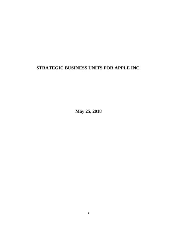 Strategic Business Units for Apple Inc._1