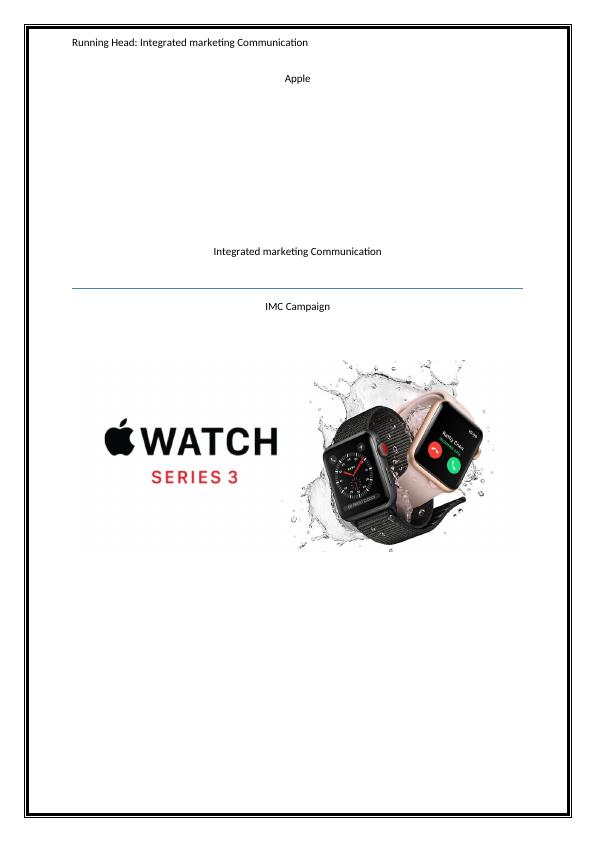 Integrated Marketing Communication for Apple: IMC Campaign_1