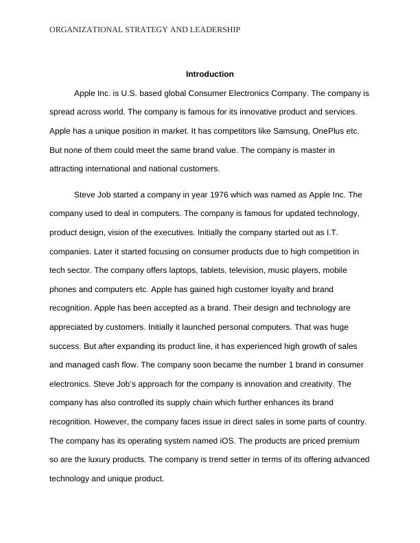 Apple Inc. Strategic Analysis - Organizational Strategy and Leadership_3