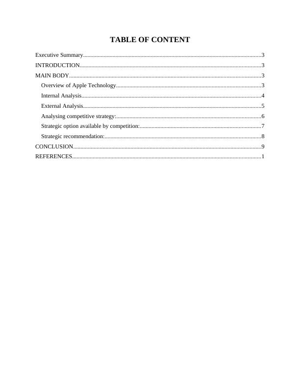 Apple Technology Internal and External Analysis and Competitive Strategy