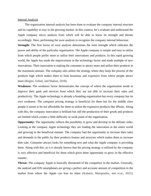 Apple Technology Internal and External Analysis and Competitive Strategy