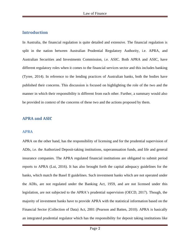 Role of APRA and ASIC in Financial Regulation in Australia_2