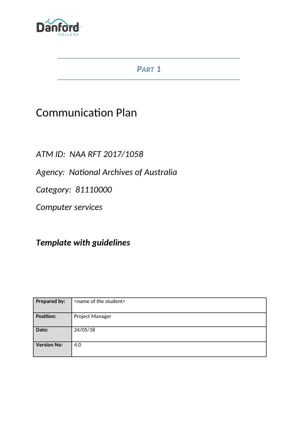 Communication Plan for Developing Information System and Upgrading Website Information for Archives Australia_1