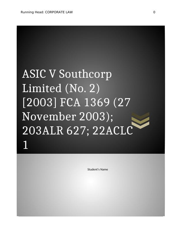 ASIC v Southcorp Limited (No 2) [2003] FCA 1369 (27 November 2003)_1