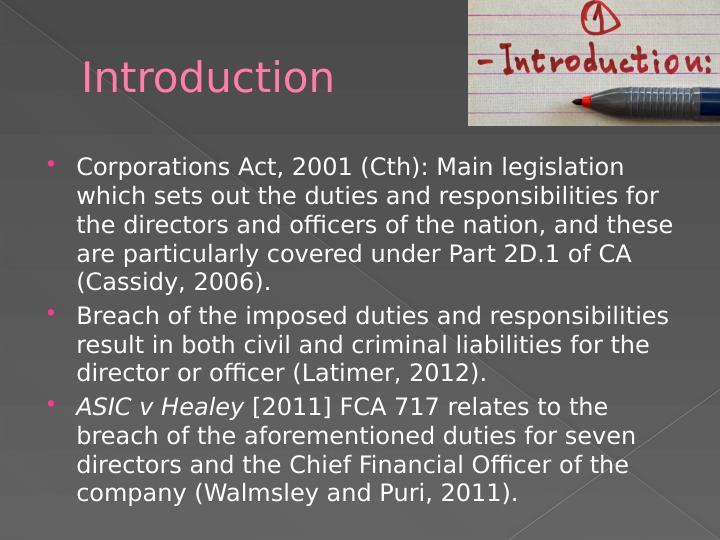 ASIC v Healey: Breach of Directors' Duties under Corporations Act 2001_2