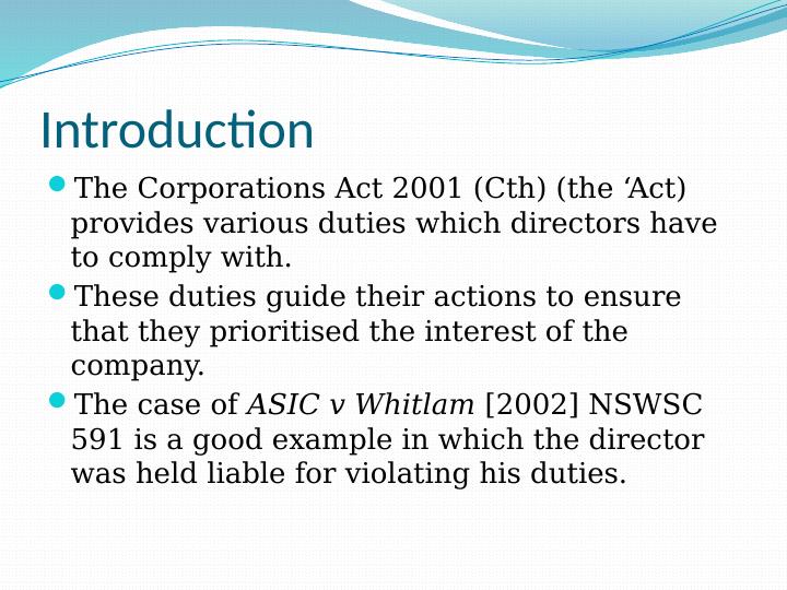ASIC v Whitlam: A Case Study on Director Duties under the Corporations Act 2001_2