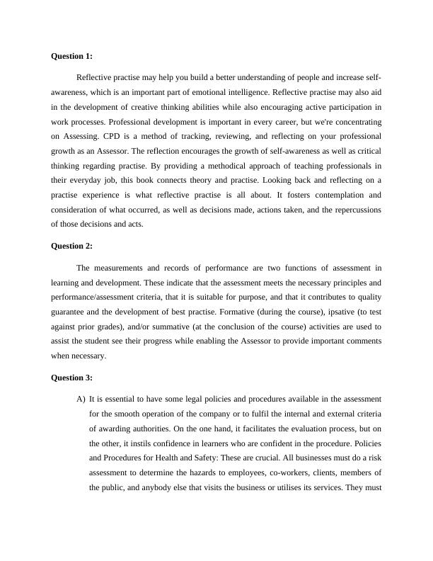 Principles and Practices of Assessment - Desklib