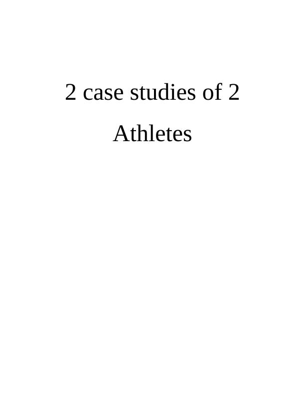 case study of sports person