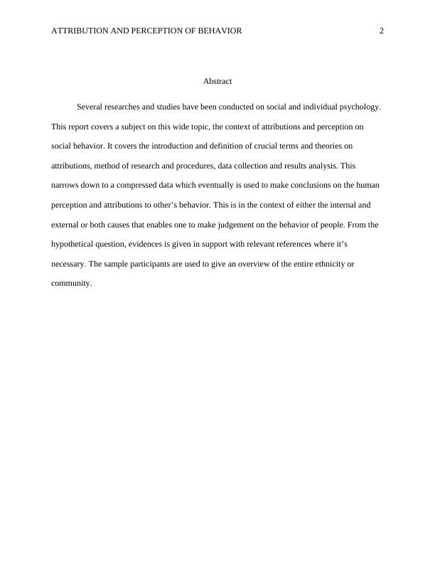 Attribution and Perception of Behavior in Social and Individual Psychology_2