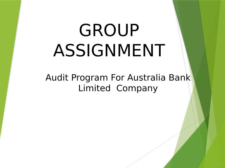 Audit Program for Australia Bank Limited Company_1