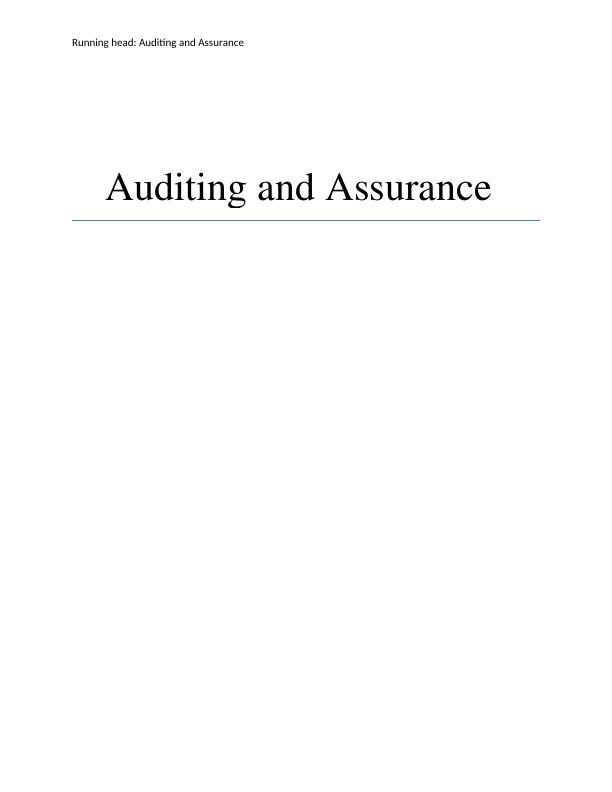 Auditing and Assurance: Evaluating Financial Reports of Woolworths Limited_1