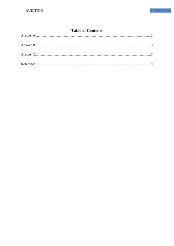 Auditing: Materiality, Audit Procedures, Sampling Plan