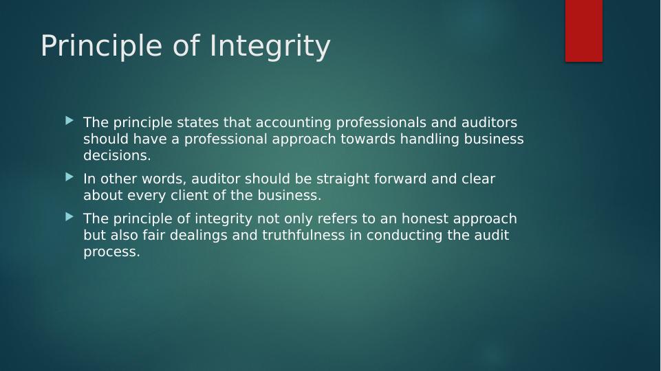 Fundamental Ethical Principles Of Auditor - Desklib