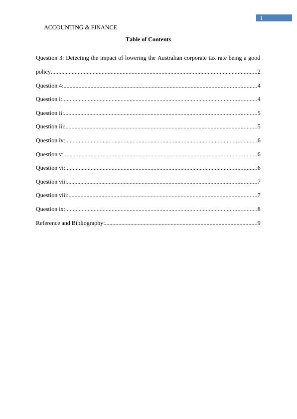 Impact of Lowering Australian Corporate Tax Rate Desklib