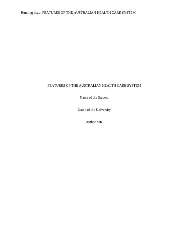 Features of the Australian Health Care System_1